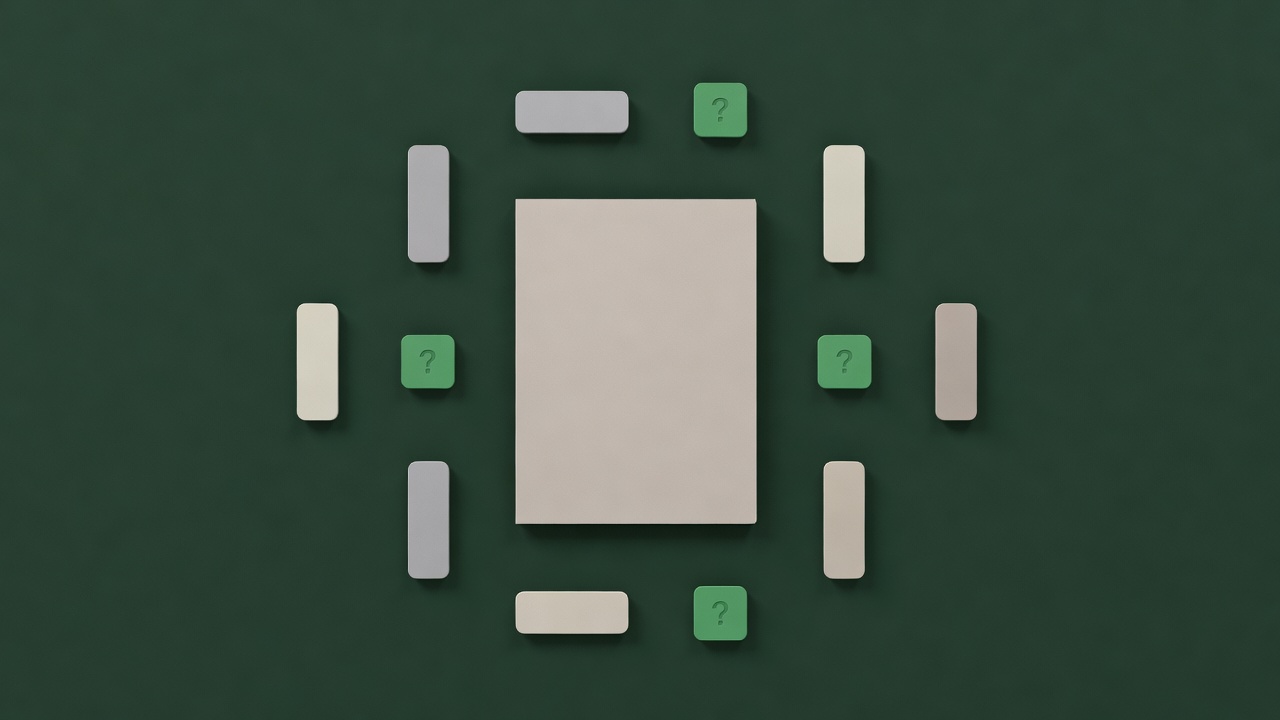 Soft-lit remote and plain episode tabs arranged around an unmarked season folder on a green background